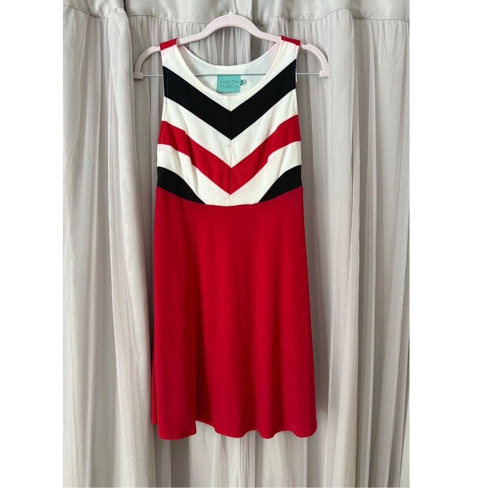 Judith March Gameday Dress Red/White/Black Women's Sz S and M ~ Almost vintage!